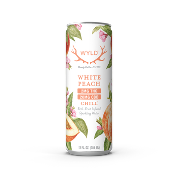 Wyld Low-Dose White Peach CBD:THC Sparkling Water — Chill