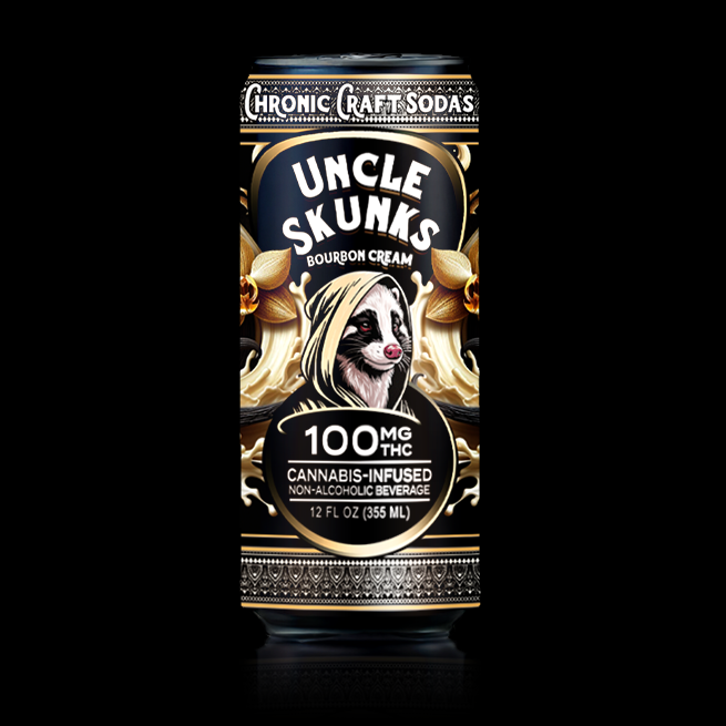 Uncle Skunks Bourbon Cream 100mg Chronic Craft Soda (12oz)