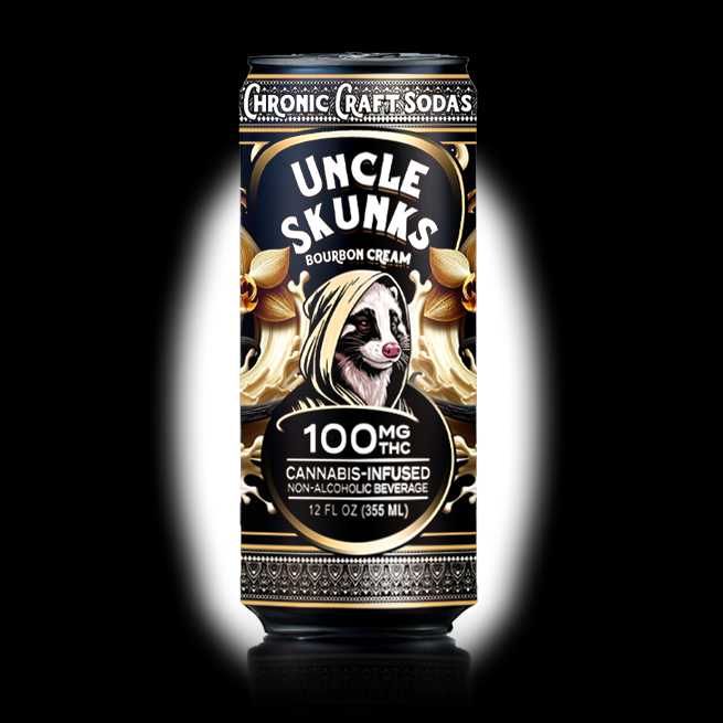 Uncle Skunks Bourbon Cream 100mg Chronic Craft Soda (12oz) (2)