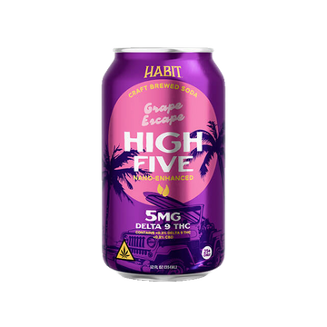 Habit High Five Grape Escape 5MG Delta 9 THC Soda