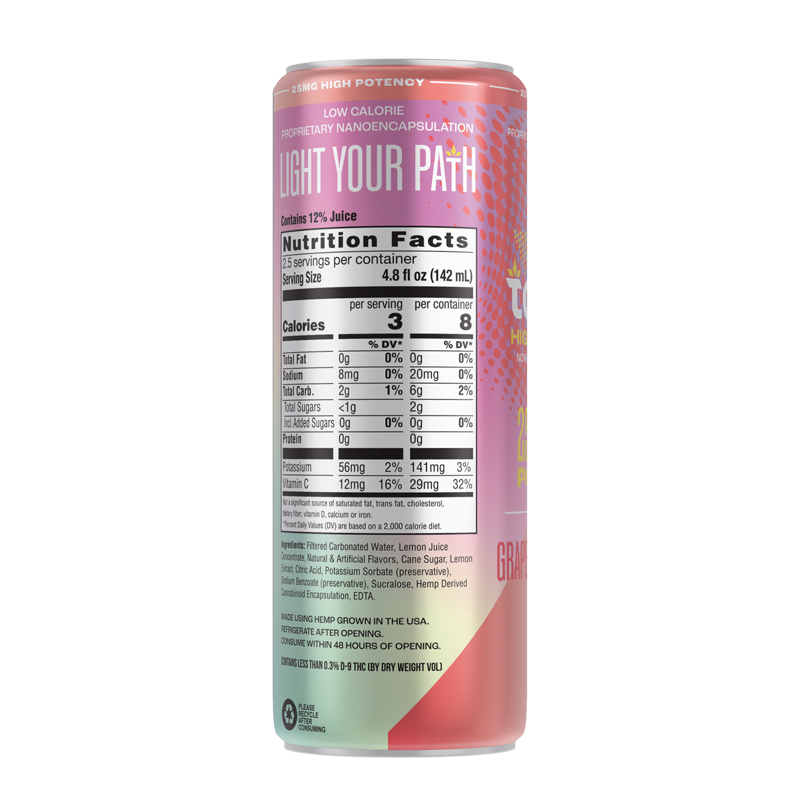 Torch Grapefruit Delight High Potency 25mg THC Seltzer (2)