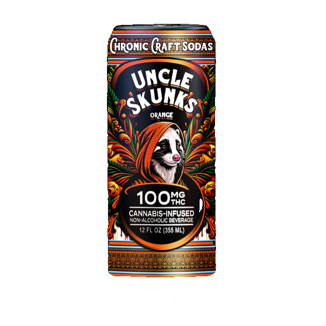 Uncle Skunks Orange 100mg Chronic Craft Soda (12oz)